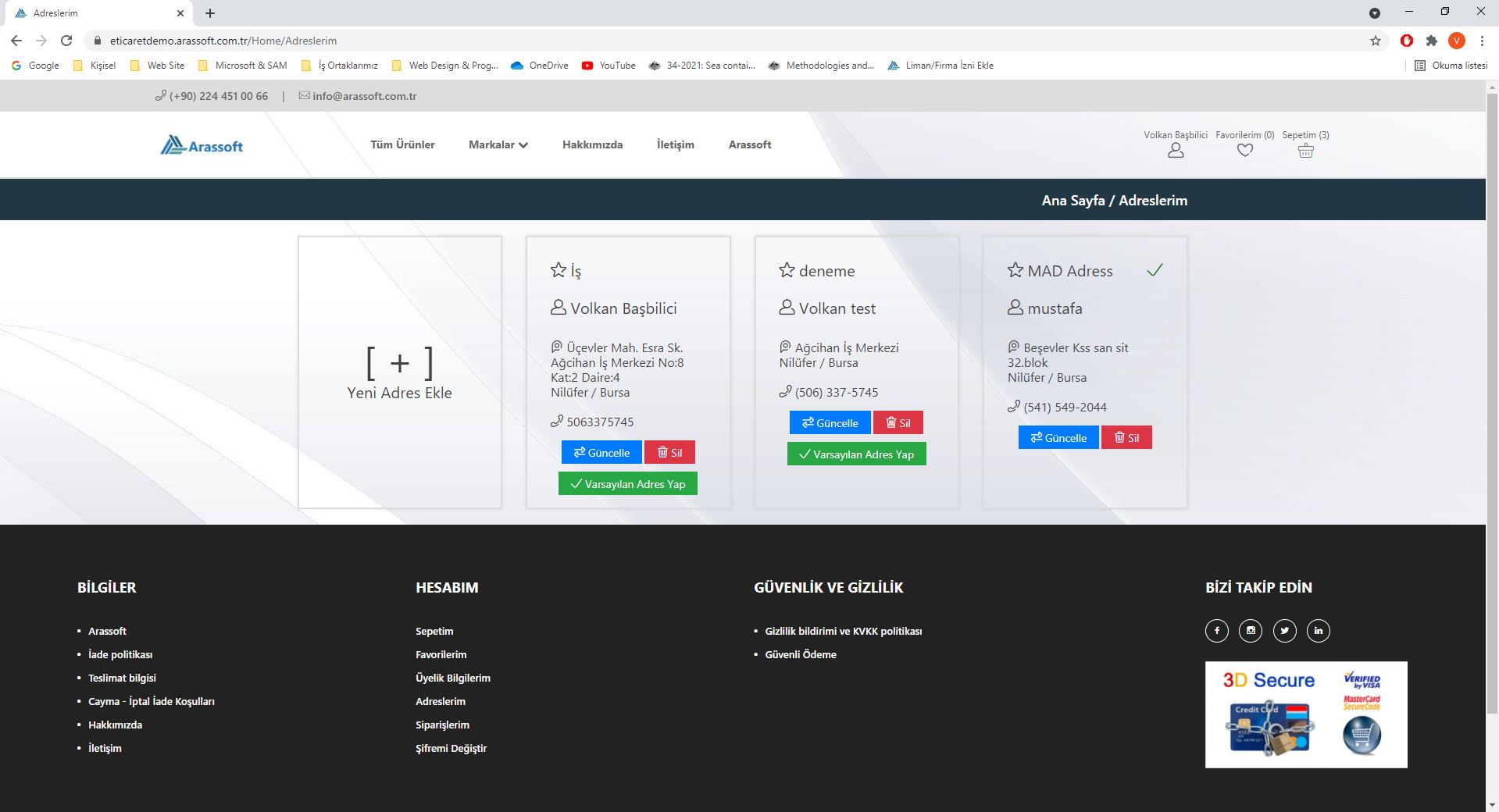 Arassoft E-Ticaret Sitesi