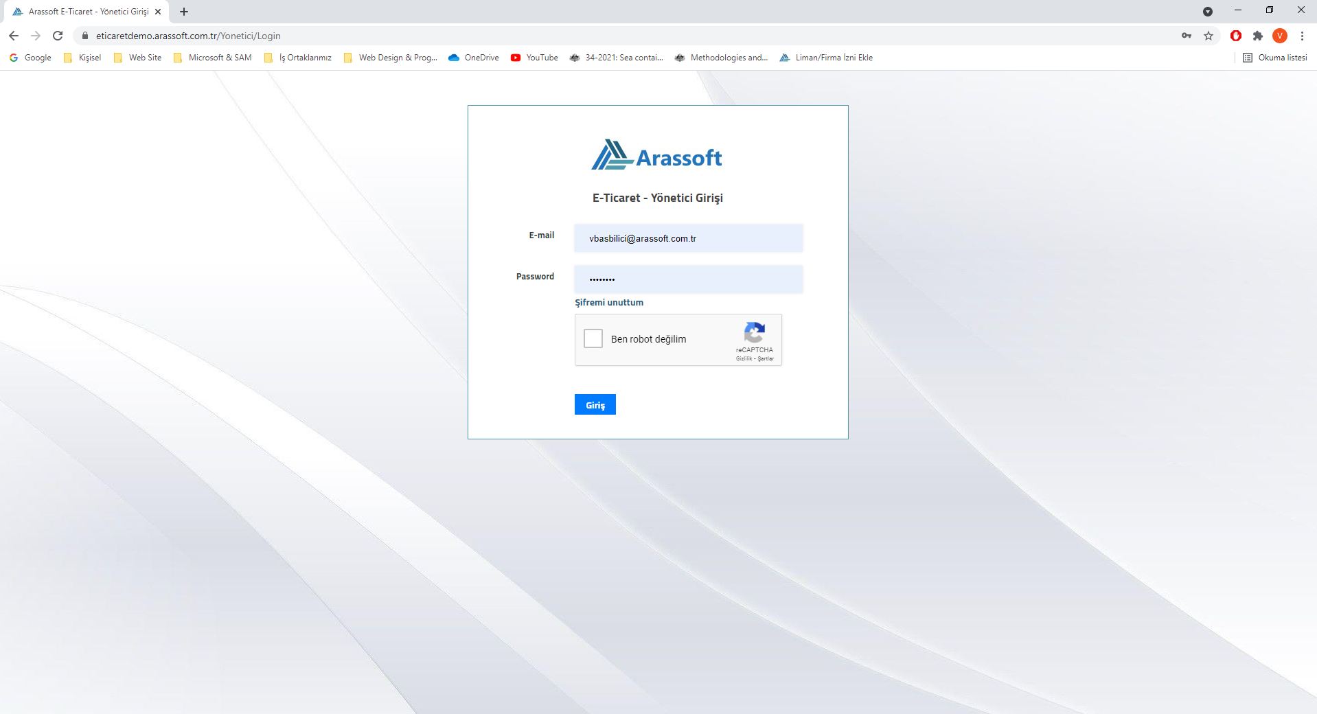 Arassoft E-Ticaret Yönetim Paneli