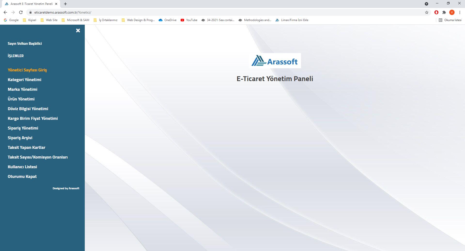 Arassoft E-Ticaret Yönetim Paneli